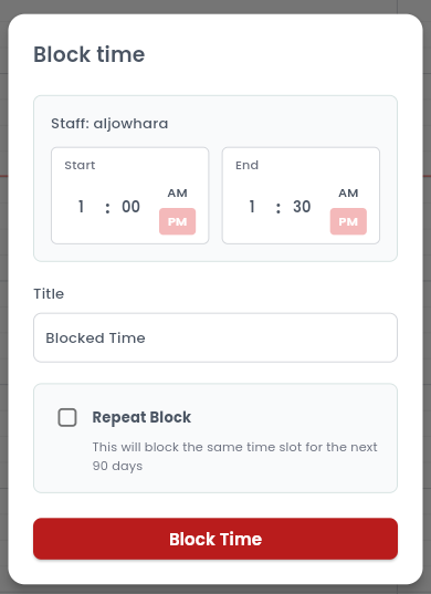 blocking time