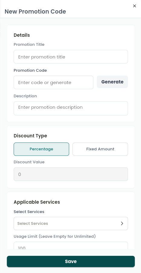 promotion codes